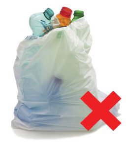 No bagged recyclables