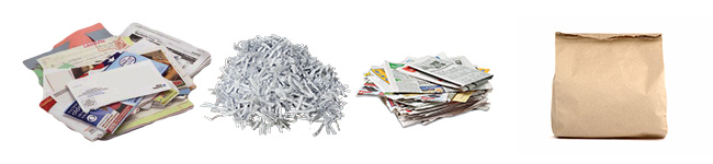 Paper products accepted for composting - bills, envelopes, shredded paper, newspaper, paper bags